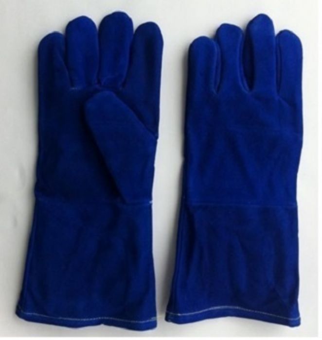 guante soldador azul con hilo kevlar